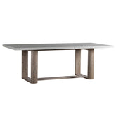 Durano White Terrazzo and Antique Wood Wash Finish Outdoor Dining Table